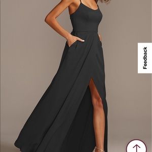 David's Bridal Charcoal Evening Gown
